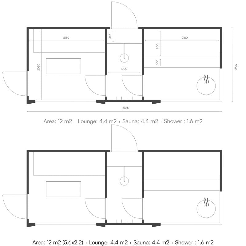 Genevas St. Moritz 5 Person Outdoor Sauna with Shower Room