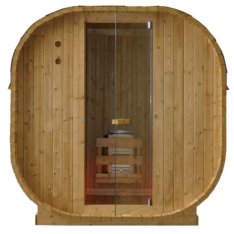 Canadian Spa Company Outdoor Oval Barrel Sauna Combination Infrared/ Traditional KY-10026