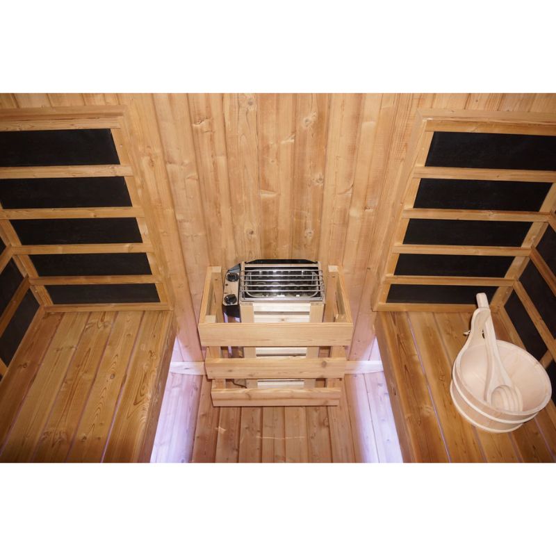 Canadian Spa Company Outdoor Oval Barrel Sauna Combination Infrared/ Traditional KY-10026