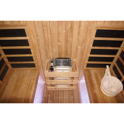 Canadian Spa Company Outdoor Oval Barrel Sauna Combination Infrared/ Traditional KY-10026