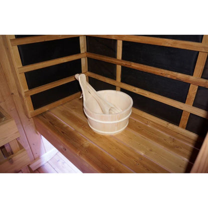 Canadian Spa Company Outdoor Oval Barrel Sauna Combination Infrared/ Traditional KY-10026