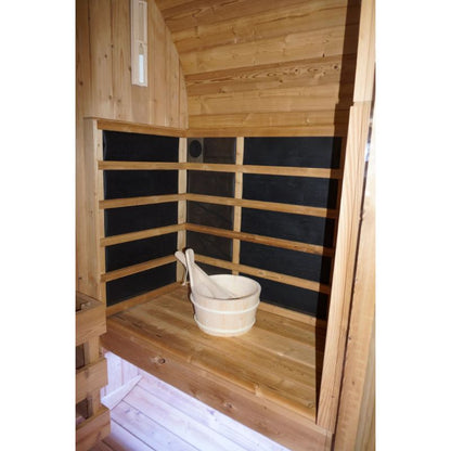 Canadian Spa Company Outdoor Oval Barrel Sauna Combination Infrared/ Traditional KY-10026