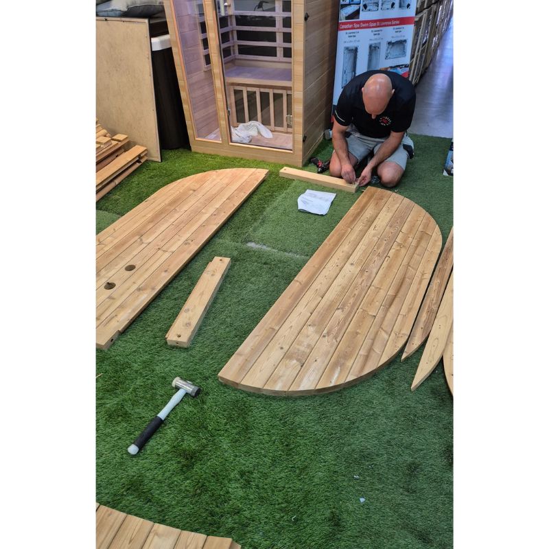 Canadian Spa Company Outdoor Oval Barrel Sauna Combination Infrared/ Traditional KY-10026