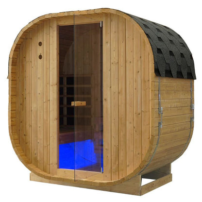 Canadian Spa Company Outdoor Oval Barrel Sauna Combination Infrared/ Traditional KY-10026