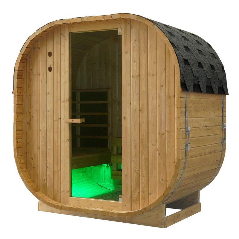 Canadian Spa Company Outdoor Oval Barrel Sauna Combination Infrared/ Traditional KY-10026