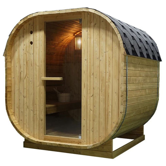 Canadian Spa Company Outdoor Oval Barrel Sauna Combination Infrared/ Traditional KY-10026
