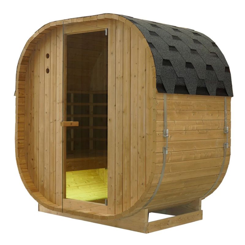 Canadian Spa Company Outdoor Oval Barrel Sauna Combination Infrared/ Traditional KY-10026