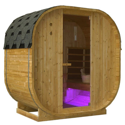 Canadian Spa Company Outdoor Oval Barrel Sauna Combination Infrared/ Traditional KY-10026
