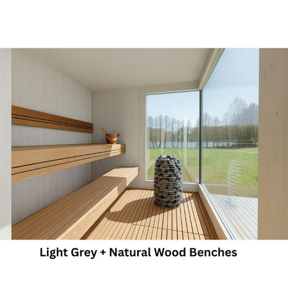 Genevas St. Moritz 5 Person Outdoor Sauna with Shower Room