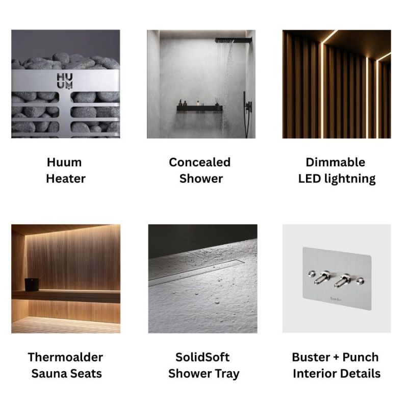 Genevas St. Moritz 5 Person Outdoor Sauna with Shower Room