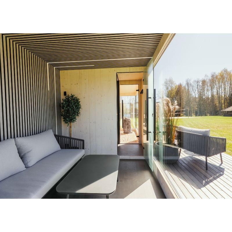 Genevas St. Moritz 5 Person Outdoor Sauna with Shower Room