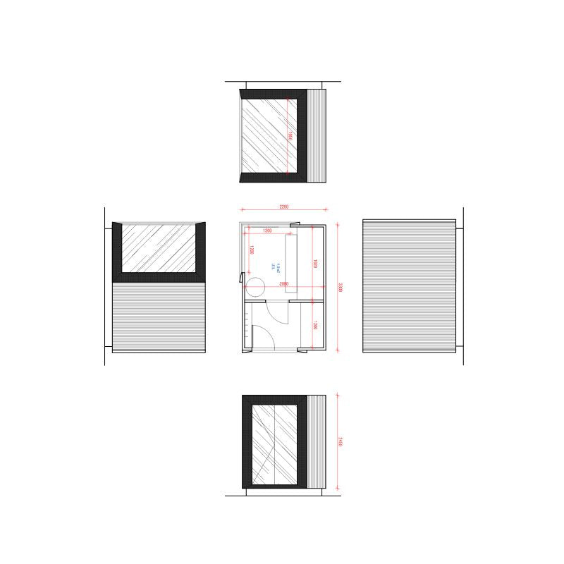 Genevas Zermatt 5 Person Outdoor Sauna with Changing Room