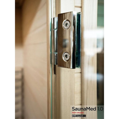 SaunaMed 1 Person Classic Hemlock FAR Infrared Domestic Indoor Sauna - EMR Neutral - 13A Plug & Play