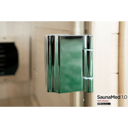 SaunaMed 1 Person Classic Hemlock FAR Infrared Domestic Indoor Sauna - EMR Neutral - 13A Plug & Play
