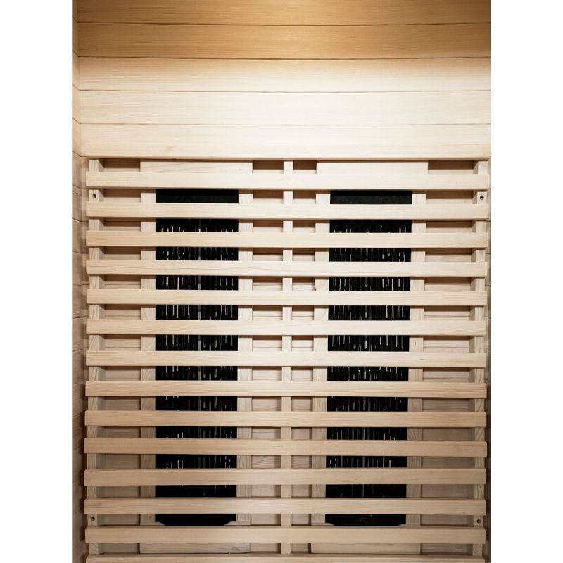 SaunaMed 1 Person Classic Hemlock FAR Infrared Domestic Indoor Sauna - EMR Neutral - 13A Plug & Play
