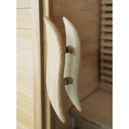 SaunaMed 1 Person Classic Hemlock FAR Infrared Domestic Indoor Sauna - EMR Neutral - 13A Plug & Play
