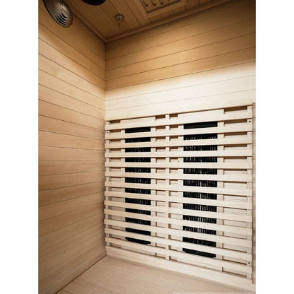 SaunaMed 1 Person Classic Hemlock FAR Infrared Domestic Indoor Sauna - EMR Neutral - 13A Plug & Play
