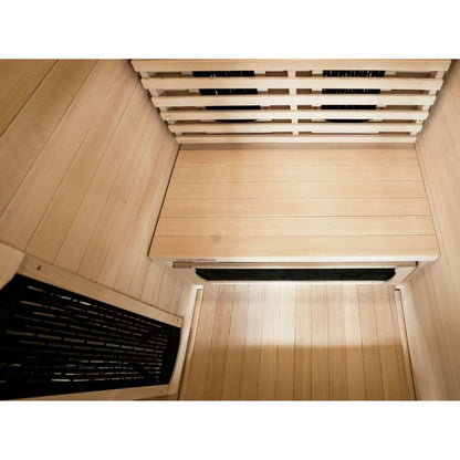 SaunaMed 1 Person Classic Hemlock FAR Infrared Domestic Indoor Sauna - EMR Neutral - 13A Plug & Play
