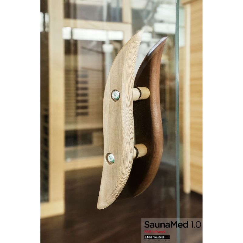 SaunaMed 1 Person Luxury Cedar FAR Infrared Domestic Indoor Sauna - EMR Neutral - 13A Plug & Play