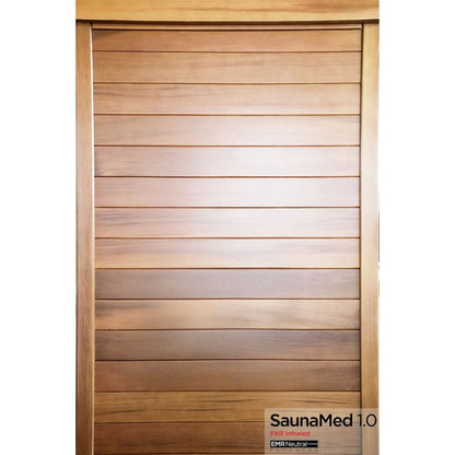 SaunaMed 1 Person Luxury Cedar FAR Infrared Domestic Indoor Sauna - EMR Neutral - 13A Plug & Play