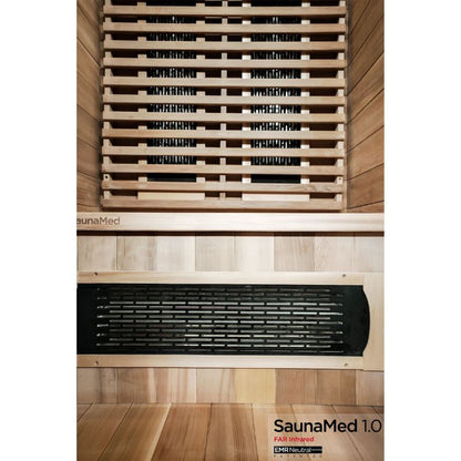SaunaMed 1 Person Luxury Cedar FAR Infrared Domestic Indoor Sauna - EMR Neutral - 13A Plug & Play