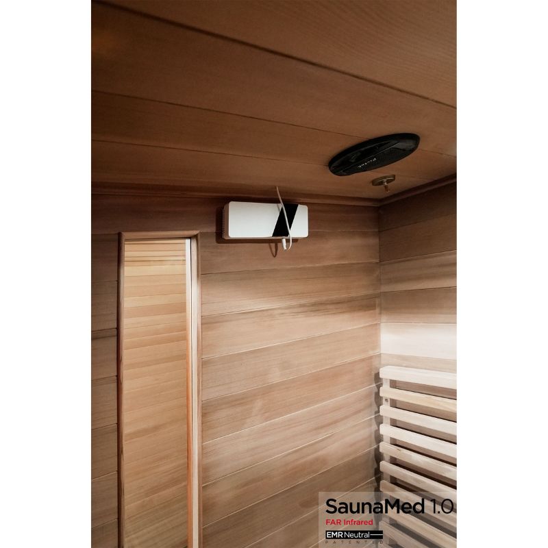 SaunaMed 2-Person Luxury Cedar Far Infrared Indoor Sauna EMR Neutral - 13A Plug & Play