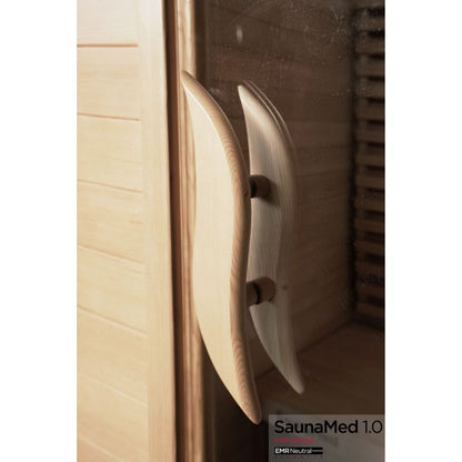 SaunaMed 2 Person Classic Hemlock FAR Infrared Domestic Indoor Sauna - EMR Neutral - 13A Plug & Play