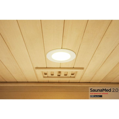 SaunaMed 2 Person Full Spectrum Infrared Hemlock Domestic Indoor Sauna - EMR Neutral - 13A Plug & Play