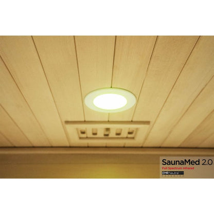 SaunaMed 2 Person Full Spectrum Infrared Hemlock Domestic Indoor Sauna - EMR Neutral - 13A Plug & Play