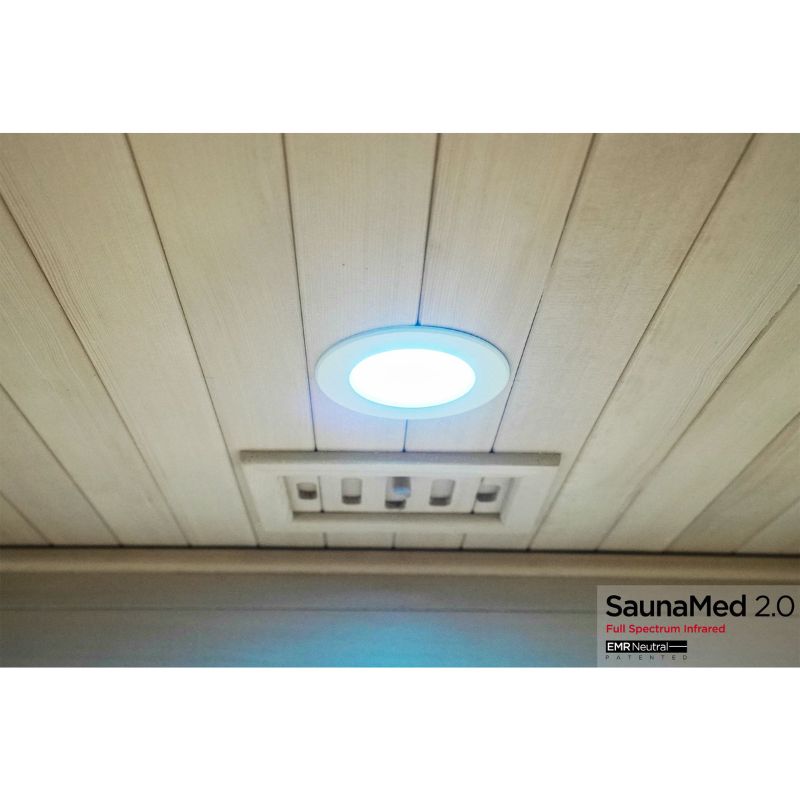 SaunaMed 2 Person Full Spectrum Infrared Hemlock Domestic Indoor Sauna - EMR Neutral - 13A Plug & Play