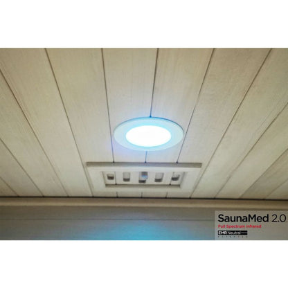 SaunaMed 2 Person Full Spectrum Infrared Hemlock Domestic Indoor Sauna - EMR Neutral - 13A Plug & Play