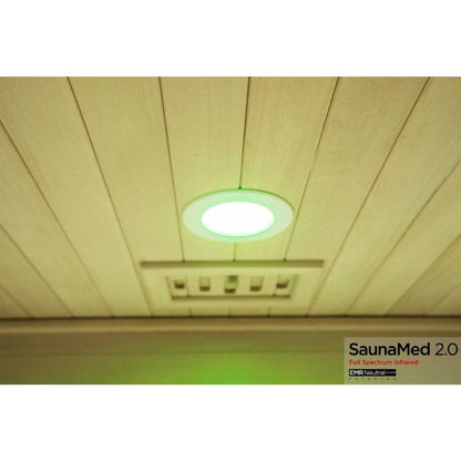 SaunaMed 2 Person Full Spectrum Infrared Hemlock Domestic Indoor Sauna - EMR Neutral - 13A Plug & Play