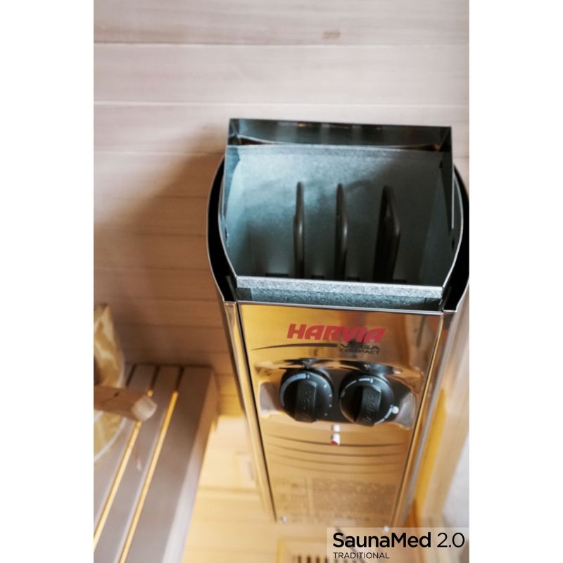 SaunaMed 2 Person Traditional Hemlock Domestic Indoor Sauna