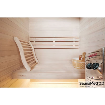 SaunaMed 2 Person Traditional Hemlock Domestic Indoor Sauna