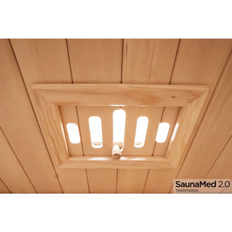 SaunaMed 2 Person Traditional Hemlock Domestic Indoor Sauna