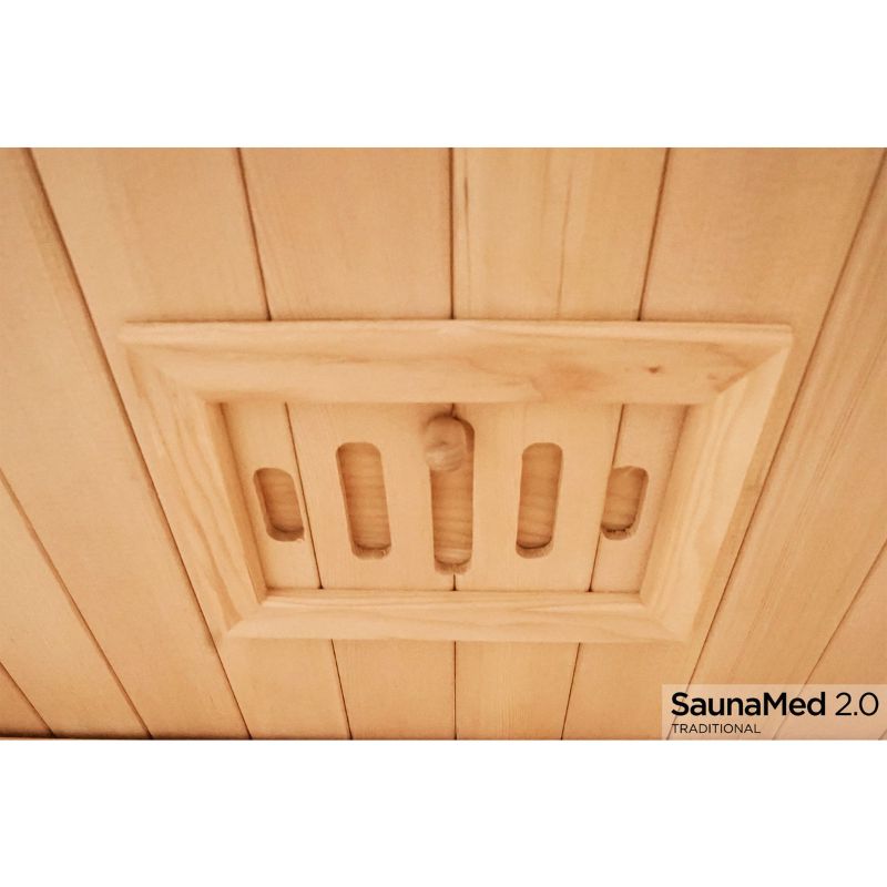 SaunaMed 2 Person Traditional Hemlock Domestic Indoor Sauna