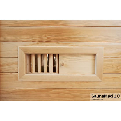 SaunaMed 2 Person Traditional Hemlock Domestic Indoor Sauna