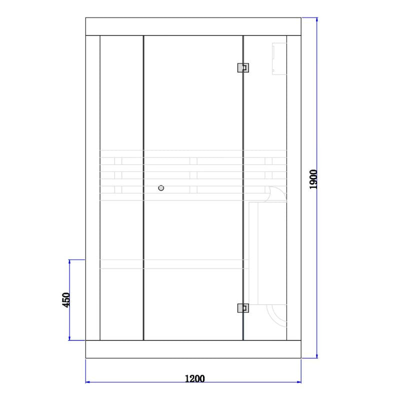 SaunaMed 2 Person Traditional Hemlock Domestic Indoor Sauna