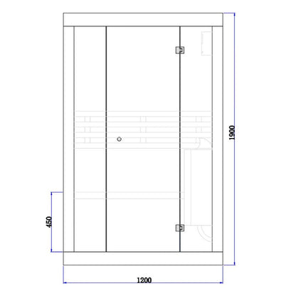 SaunaMed 2 Person Traditional Hemlock Domestic Indoor Sauna