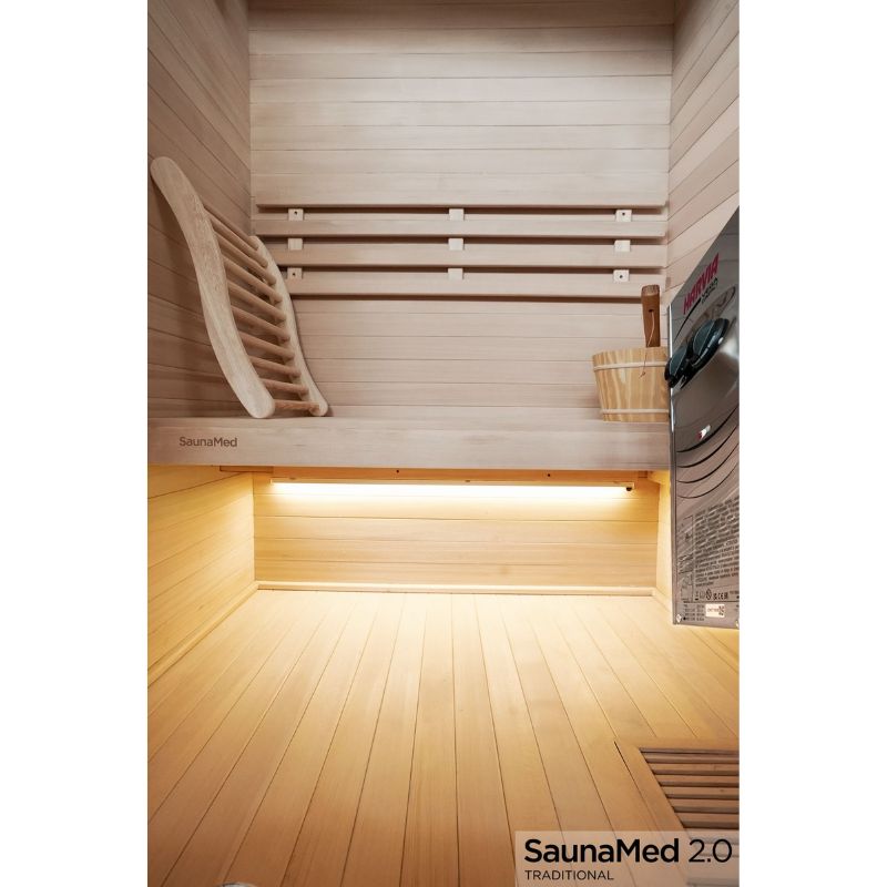 SaunaMed 2 Person Traditional Hemlock Domestic Indoor Sauna