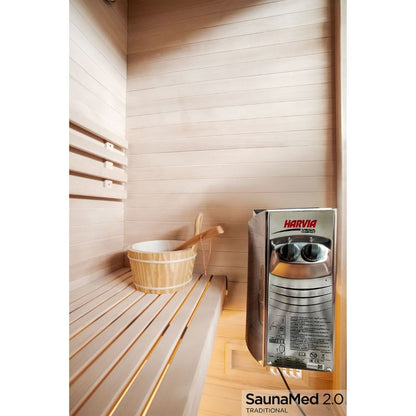 SaunaMed 2 Person Traditional Hemlock Domestic Indoor Sauna