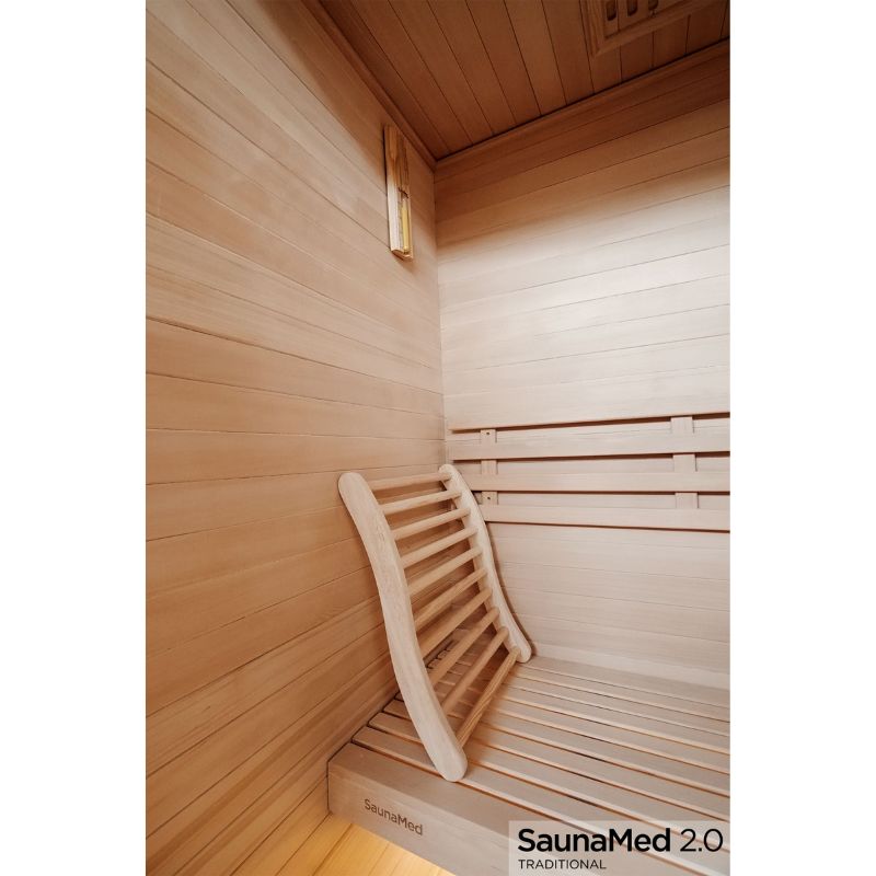 SaunaMed 2 Person Traditional Hemlock Domestic Indoor Sauna