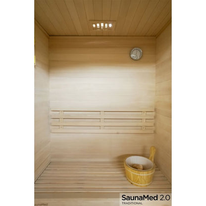 SaunaMed 2 Person Traditional Hemlock Domestic Indoor Sauna