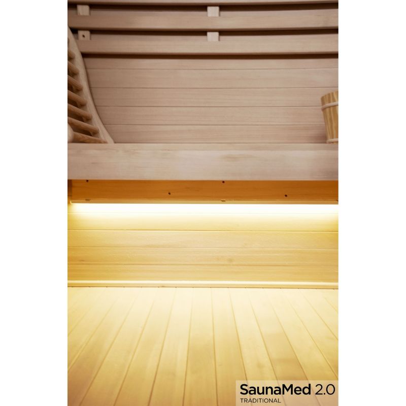SaunaMed 2 Person Traditional Hemlock Domestic Indoor Sauna