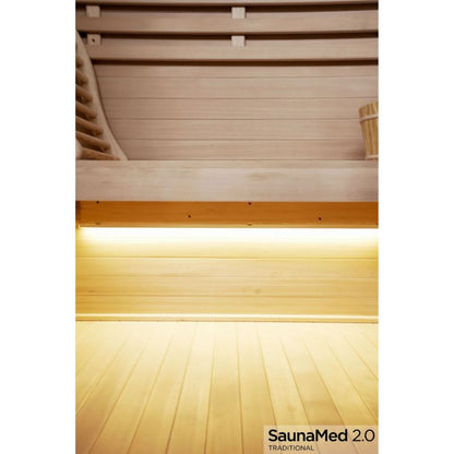 SaunaMed 2 Person Traditional Hemlock Domestic Indoor Sauna