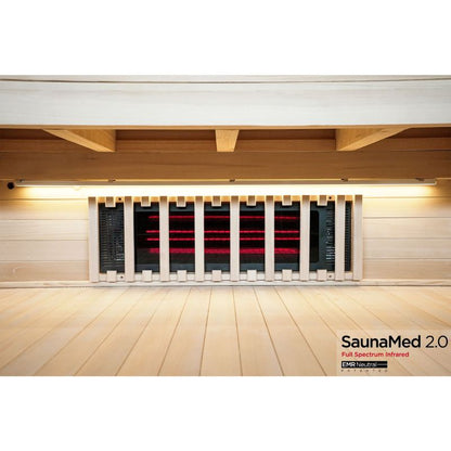 SaunaMed 3 Person Full Spectrum Infrared Hemlock Domestic Indoor Sauna - EMR Neutral - 13A Plug & Play