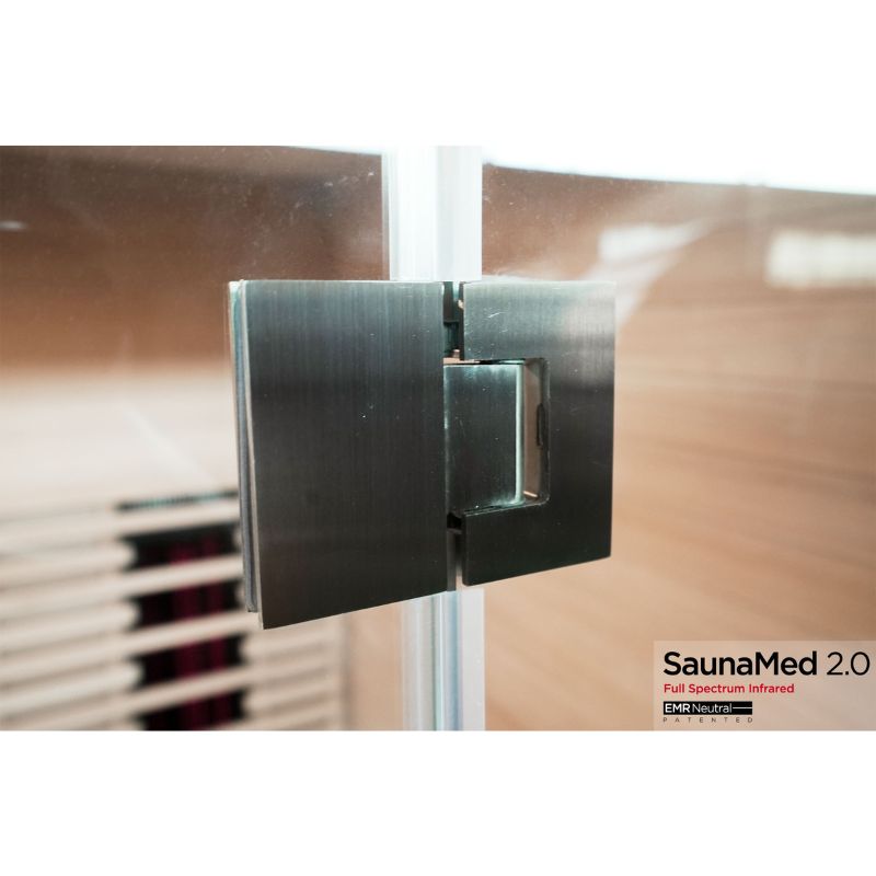 SaunaMed 3 Person Full Spectrum Infrared Hemlock Domestic Indoor Sauna - EMR Neutral - 13A Plug & Play