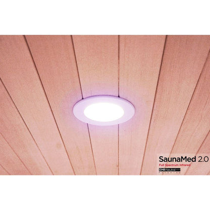 SaunaMed 3 Person Full Spectrum Infrared Hemlock Domestic Indoor Sauna - EMR Neutral - 13A Plug & Play