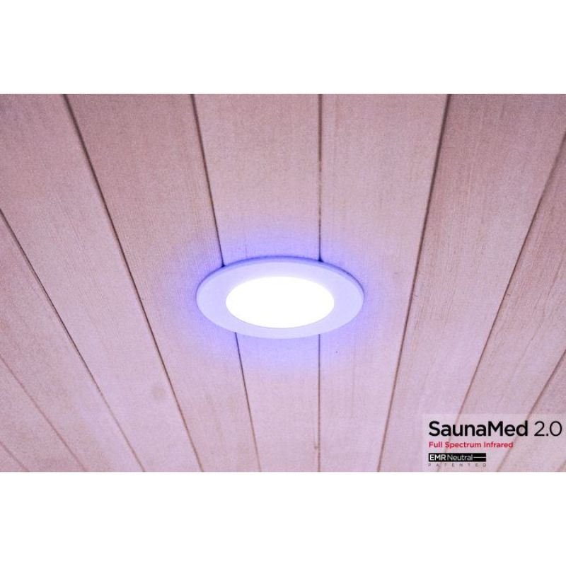 SaunaMed 3 Person Full Spectrum Infrared Hemlock Domestic Indoor Sauna - EMR Neutral - 13A Plug & Play