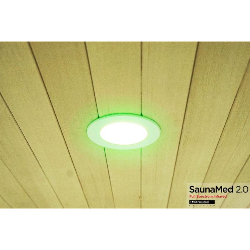 SaunaMed 3 Person Full Spectrum Infrared Hemlock Domestic Indoor Sauna - EMR Neutral - 13A Plug & Play